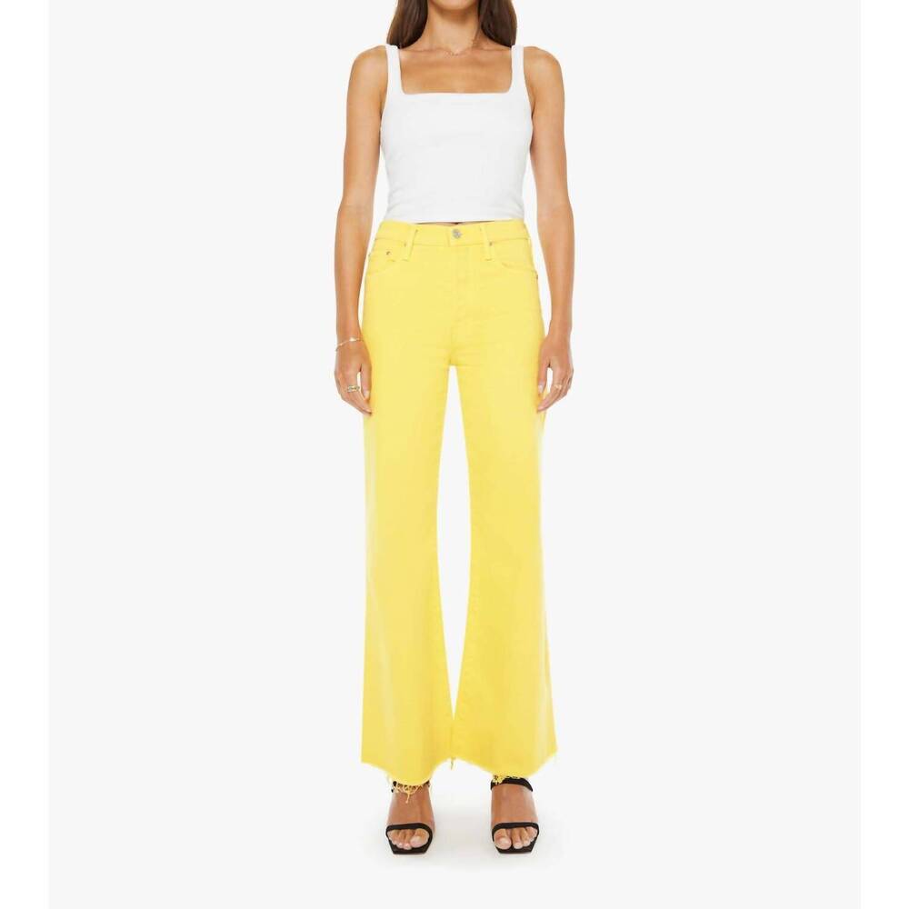 MOTHER Bright Yellow High-Rise Wide Leg Jeans